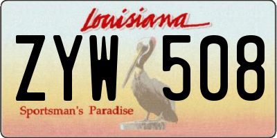 LA license plate ZYW508