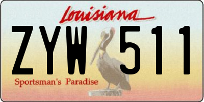 LA license plate ZYW511