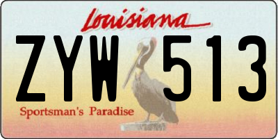 LA license plate ZYW513