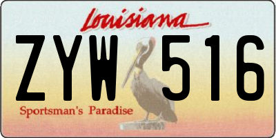 LA license plate ZYW516
