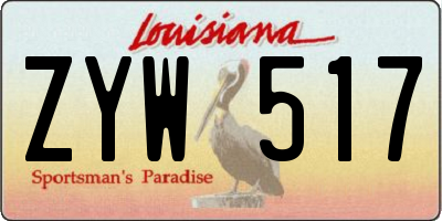LA license plate ZYW517