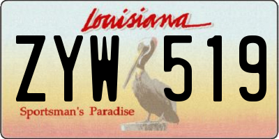 LA license plate ZYW519