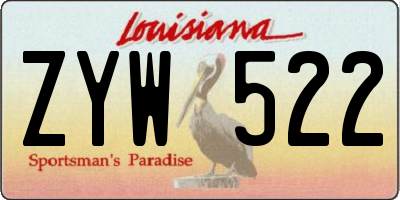 LA license plate ZYW522