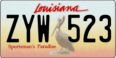 LA license plate ZYW523