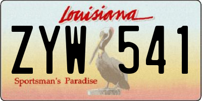 LA license plate ZYW541