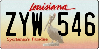 LA license plate ZYW546