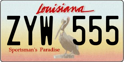 LA license plate ZYW555