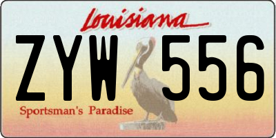 LA license plate ZYW556