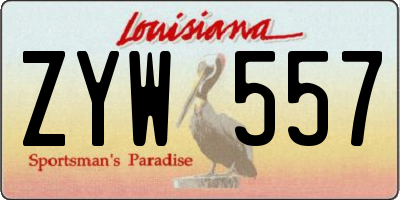 LA license plate ZYW557