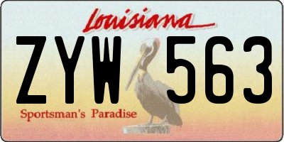 LA license plate ZYW563
