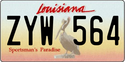 LA license plate ZYW564