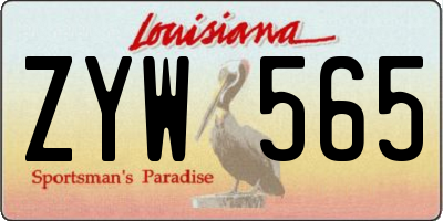 LA license plate ZYW565