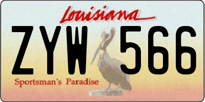 LA license plate ZYW566