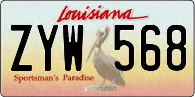 LA license plate ZYW568