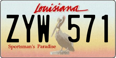 LA license plate ZYW571