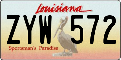 LA license plate ZYW572