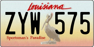 LA license plate ZYW575