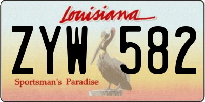 LA license plate ZYW582