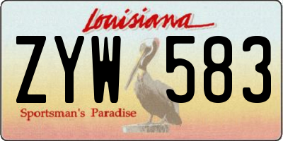 LA license plate ZYW583