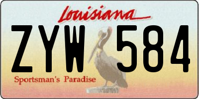 LA license plate ZYW584