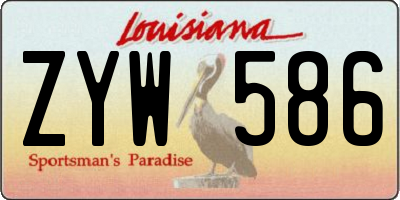 LA license plate ZYW586