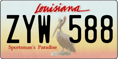 LA license plate ZYW588