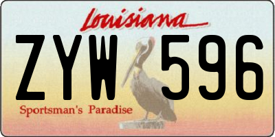 LA license plate ZYW596