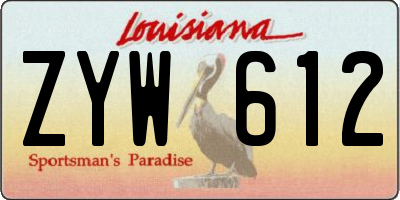 LA license plate ZYW612