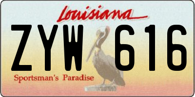 LA license plate ZYW616