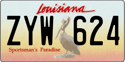 LA license plate ZYW624