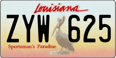 LA license plate ZYW625