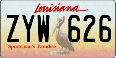 LA license plate ZYW626