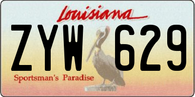 LA license plate ZYW629