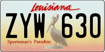 LA license plate ZYW630