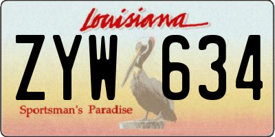 LA license plate ZYW634