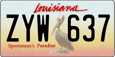 LA license plate ZYW637