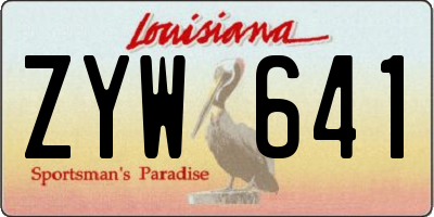 LA license plate ZYW641