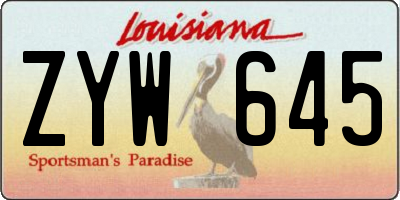 LA license plate ZYW645