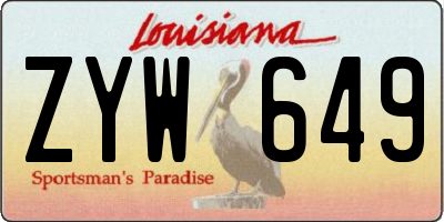 LA license plate ZYW649