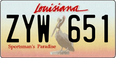 LA license plate ZYW651