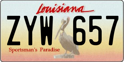 LA license plate ZYW657