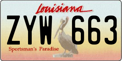 LA license plate ZYW663