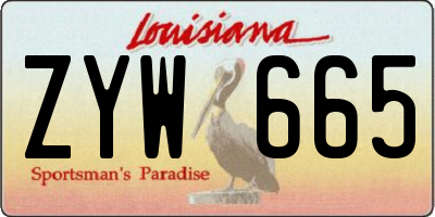 LA license plate ZYW665