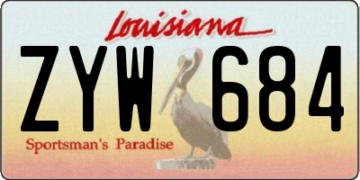 LA license plate ZYW684