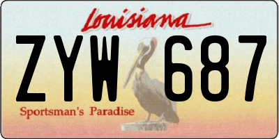 LA license plate ZYW687