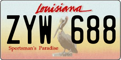 LA license plate ZYW688