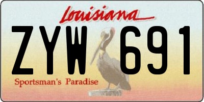 LA license plate ZYW691