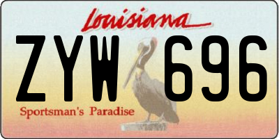 LA license plate ZYW696