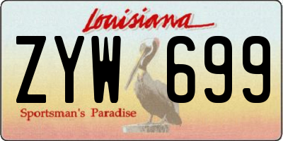 LA license plate ZYW699