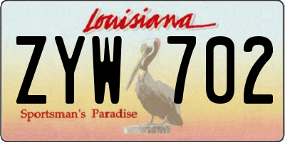 LA license plate ZYW702